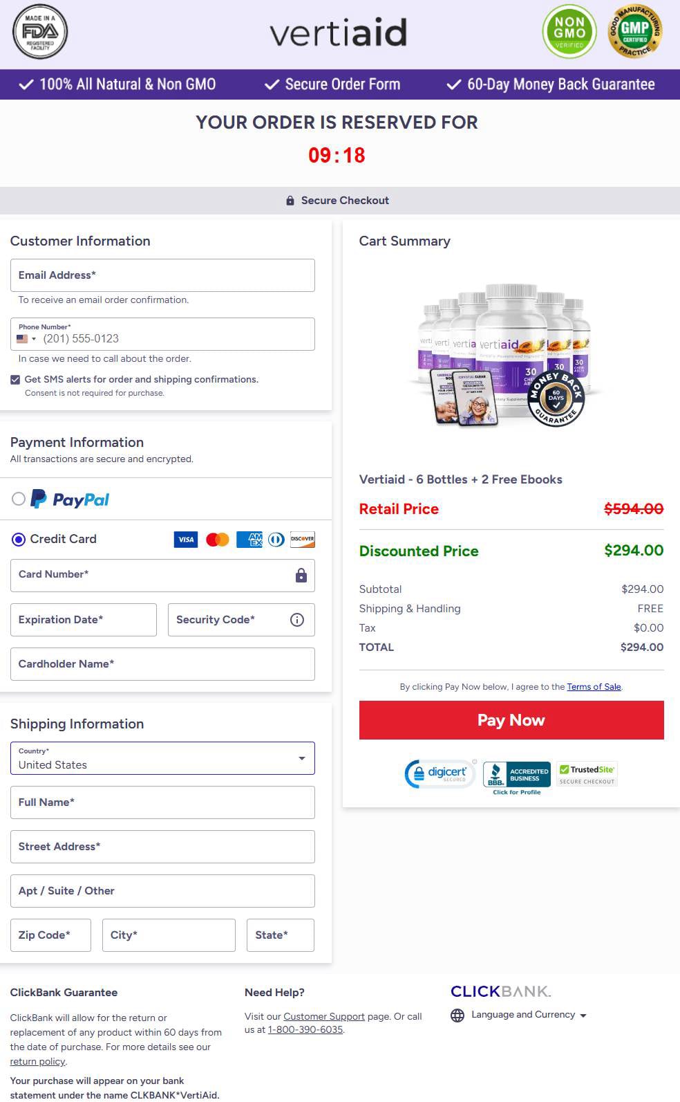 VertiAid Natural Tinnitus and Balance Support Supplement